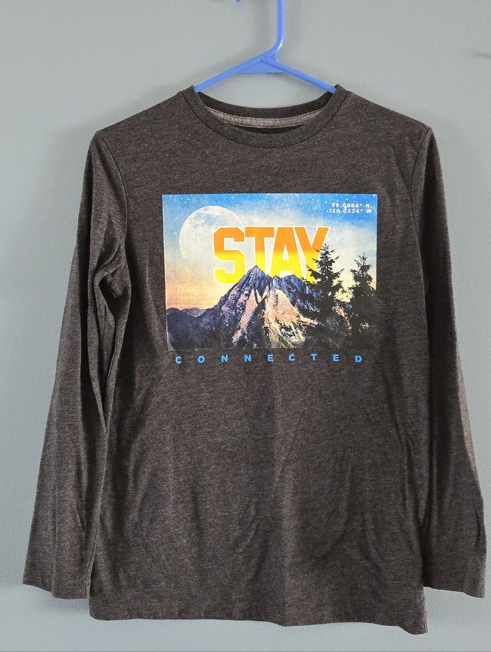 *Back To School* Boys Gray Long Sleeve Graphic T-Shirt XL